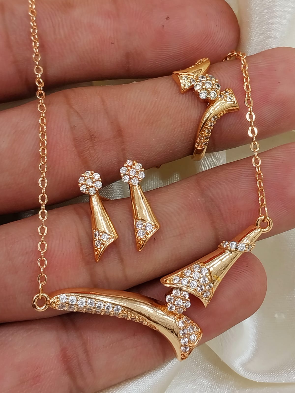 Gold Plated Zircon Set