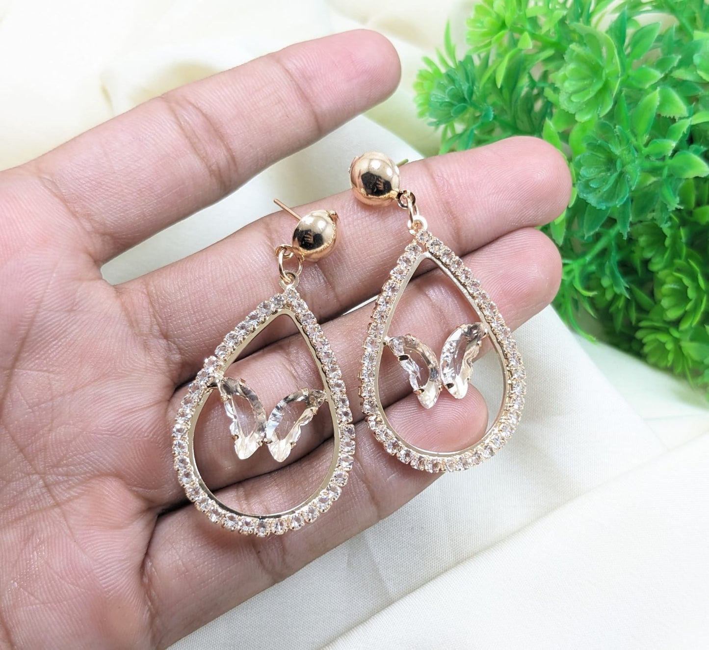 Zircon Butterfly Earrings