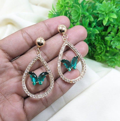 Zircon Butterfly Earrings