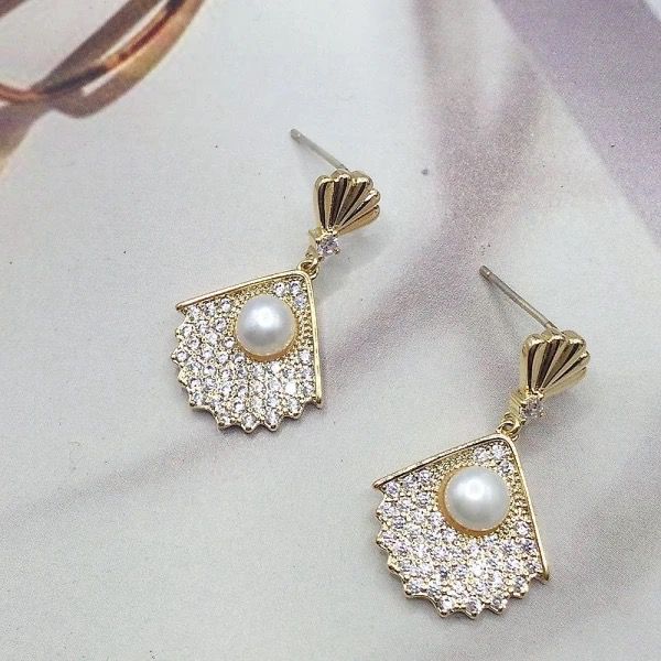 White Pearl Earrings